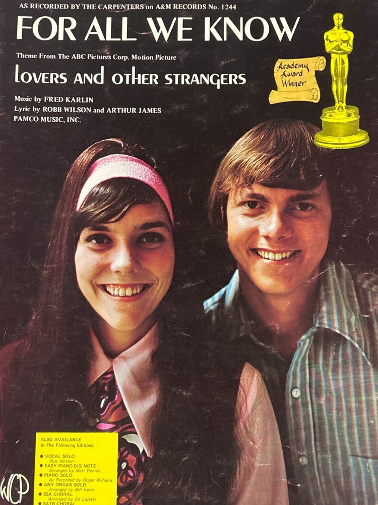carpenters - for all we know lovers and other strangers - sheet music