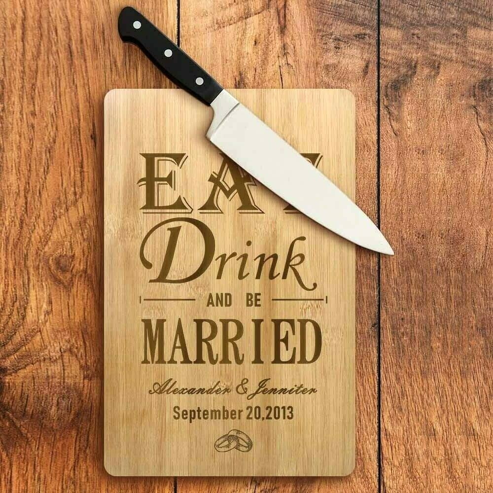 Customized Bamboo Wood Cutting Board Personalized Chopping Block Laser Engraved