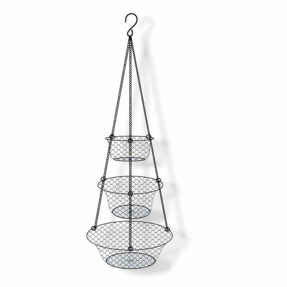 3-Tier Hanging Basket, Storage Organizer for 9.84 x x 1.18 inches, black