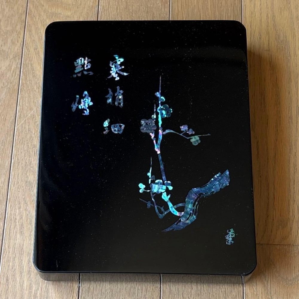 Kiso Lacquerware Letter Box Rainbow Raden Black Traditional Craft Elegant