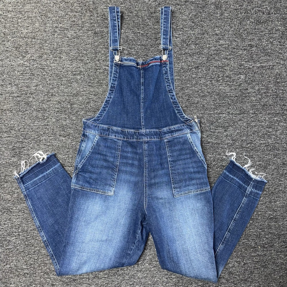 Women’s Tommy Hilfiger Dark Wash Denim Workwear Bib Overalls - Size 10