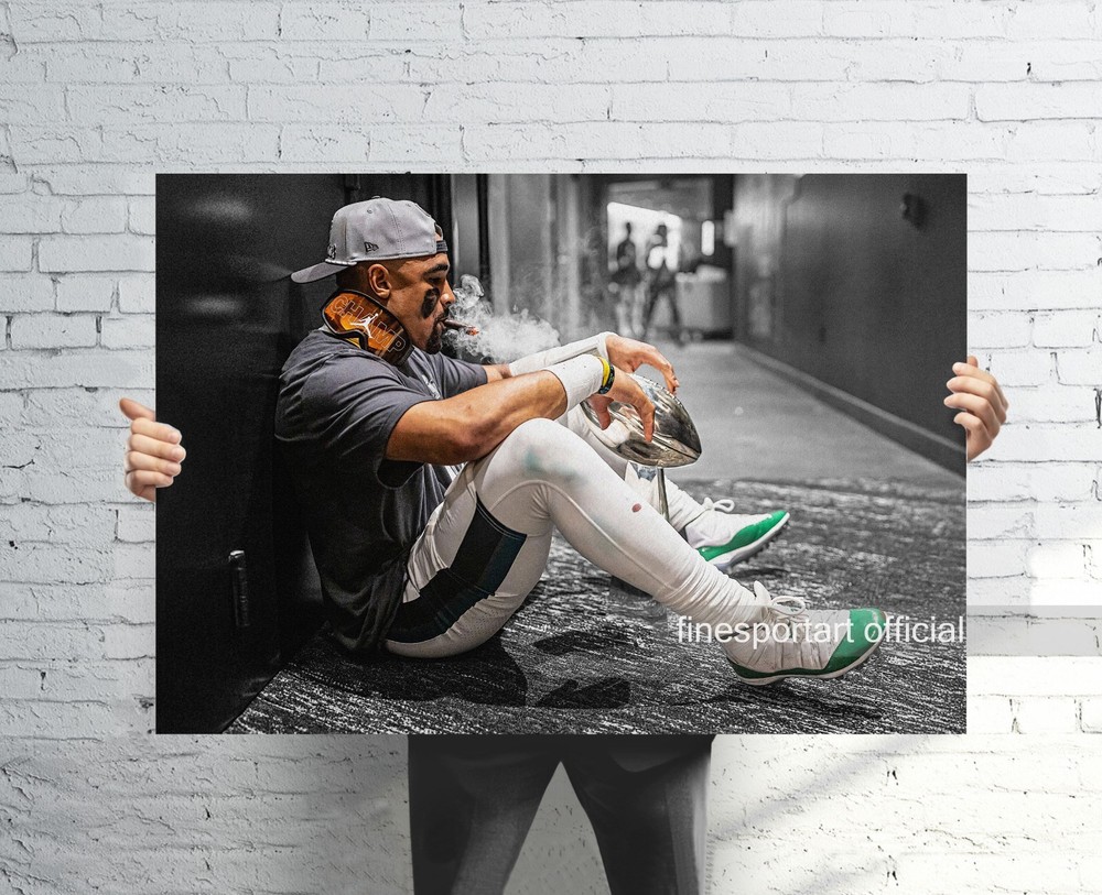 Jalen Hurts Philadelphia Eagles Football Poster Canvas Wall Art Print