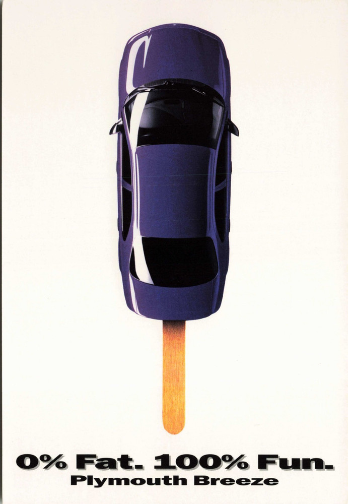 Plymouth Breeze Popsicle Car Ad Vintage Continental Postcard Unposted