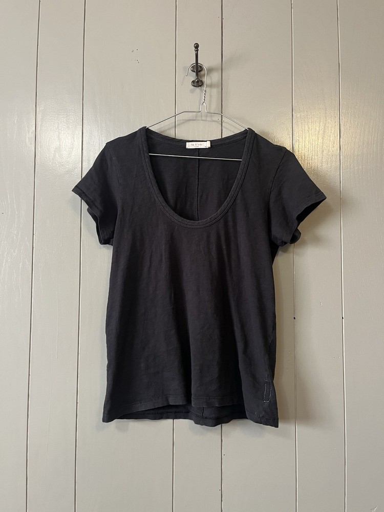 Rag & Bone Black Pima Cotton Scoop Neck Short Sleeve Tee Shirt Women’s S