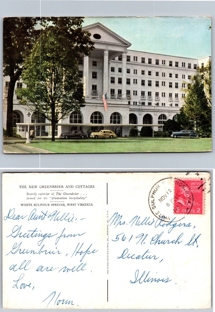Greenbrier Hotel Cottages White Sulphur Springs West Virginia Postcard