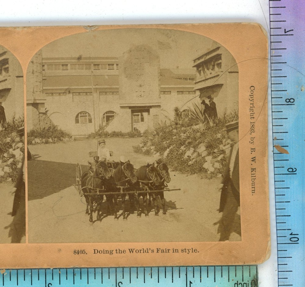 Doing Chicago World Fair in Style 1893 Kilburn Stereoview