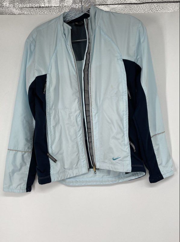 Nike Womens Blue Black Long Sleeve Activewear Windbreaker Jacket Size XS