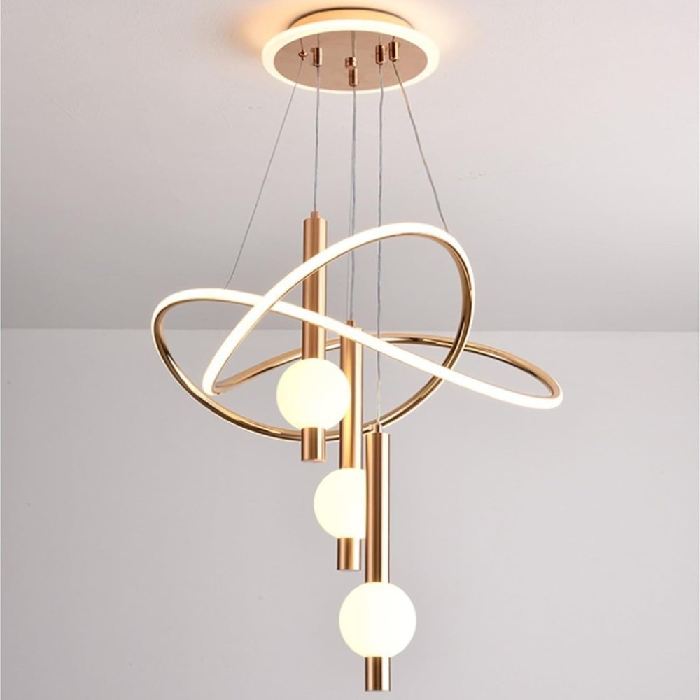 Creative Spherical Acrylic Pendant Light Fixture 3 color Hanging Light
