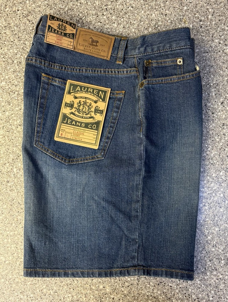 Ralph Lauren Jeans Co Classic Shorts Stretch 5 Pocket Women's Size 8 Blue NWT