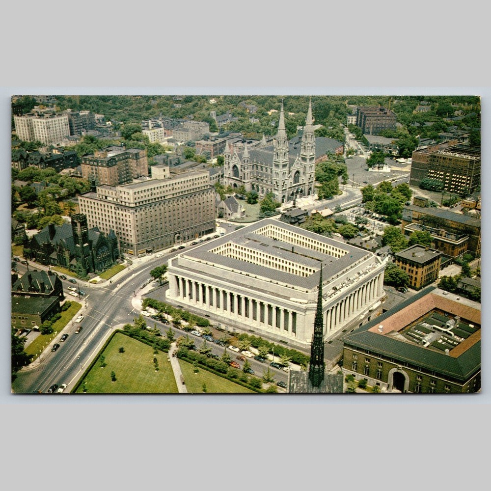 Postcard Pittsburgh Civic Center Aerial View Mellon Institute
