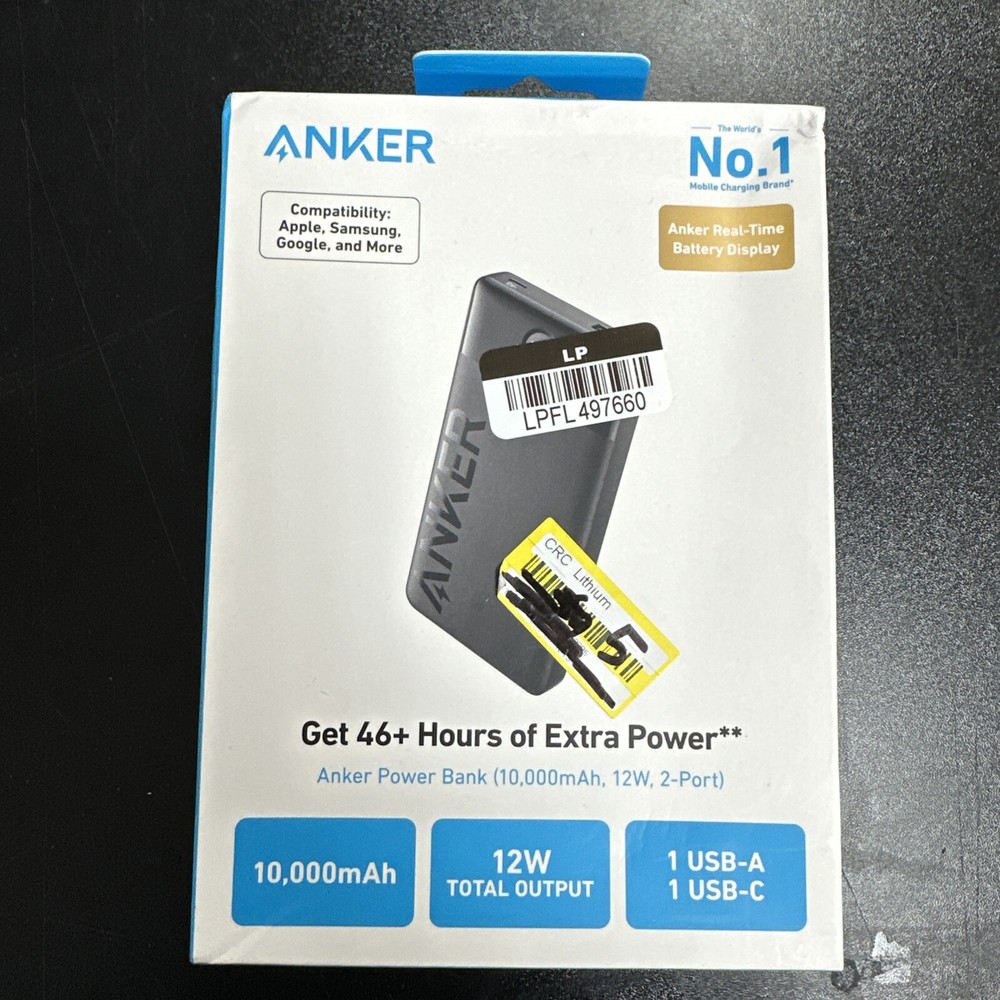 Anker 10000mAh 12W Fast Charging Portable Power Bank in Black