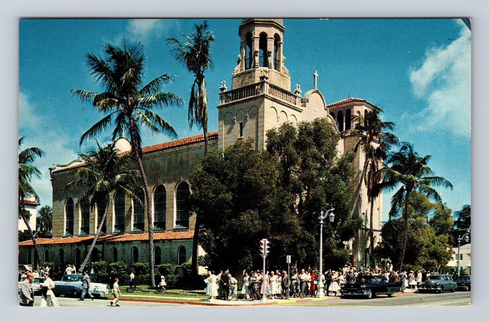 Palm Beach FL-Florida St Edwards Catholic Church Vintage Postcard