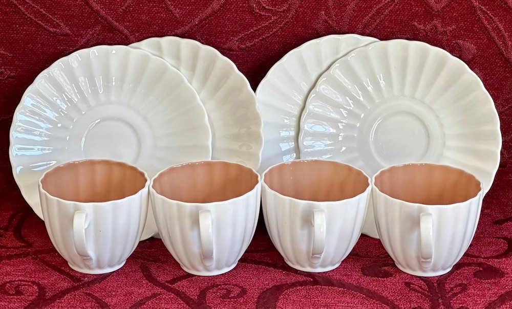 Susie Cooper/Wedgwood 8 Piece Espresso Coffee Set, Scalloped Fluted, England