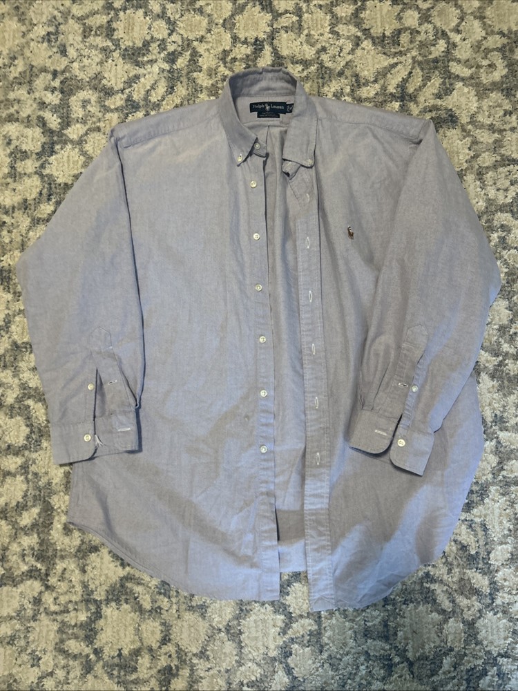 Polo Ralph Lauren Purple Button Down Size 16 32/33 Yarmouth