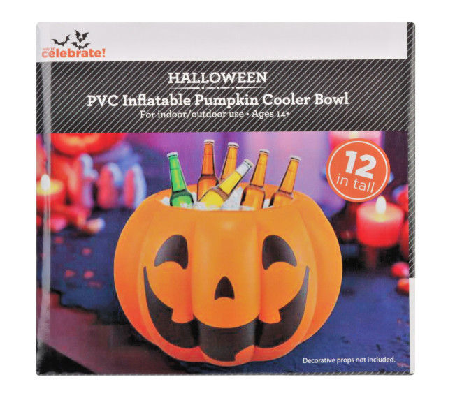 Inflatable Pumpkin Cooler Bowl, Halloween Party ~ Orange Jack O Lantern