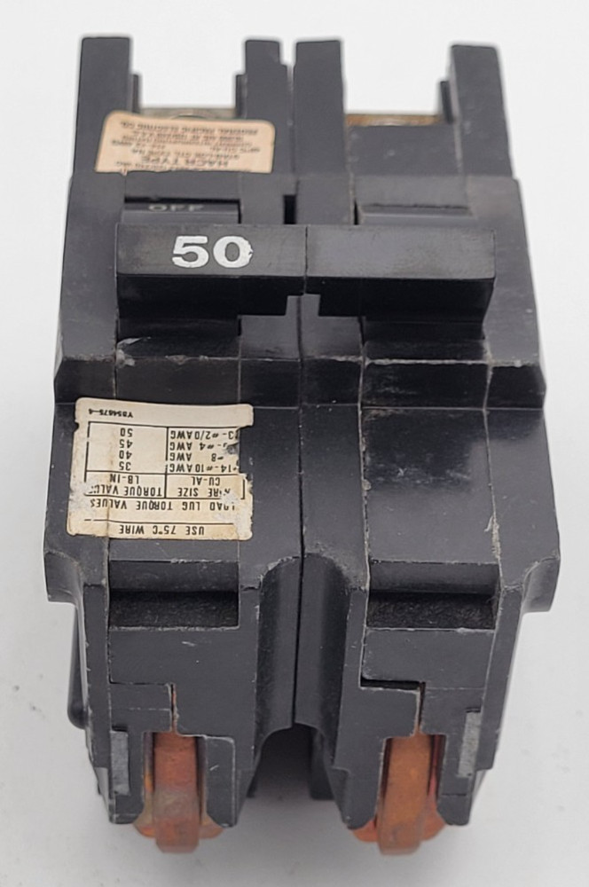 FPE NA250 50 A 2-Pole Stab-Lok 120/240V Federal Pacific Circuit Breaker USED