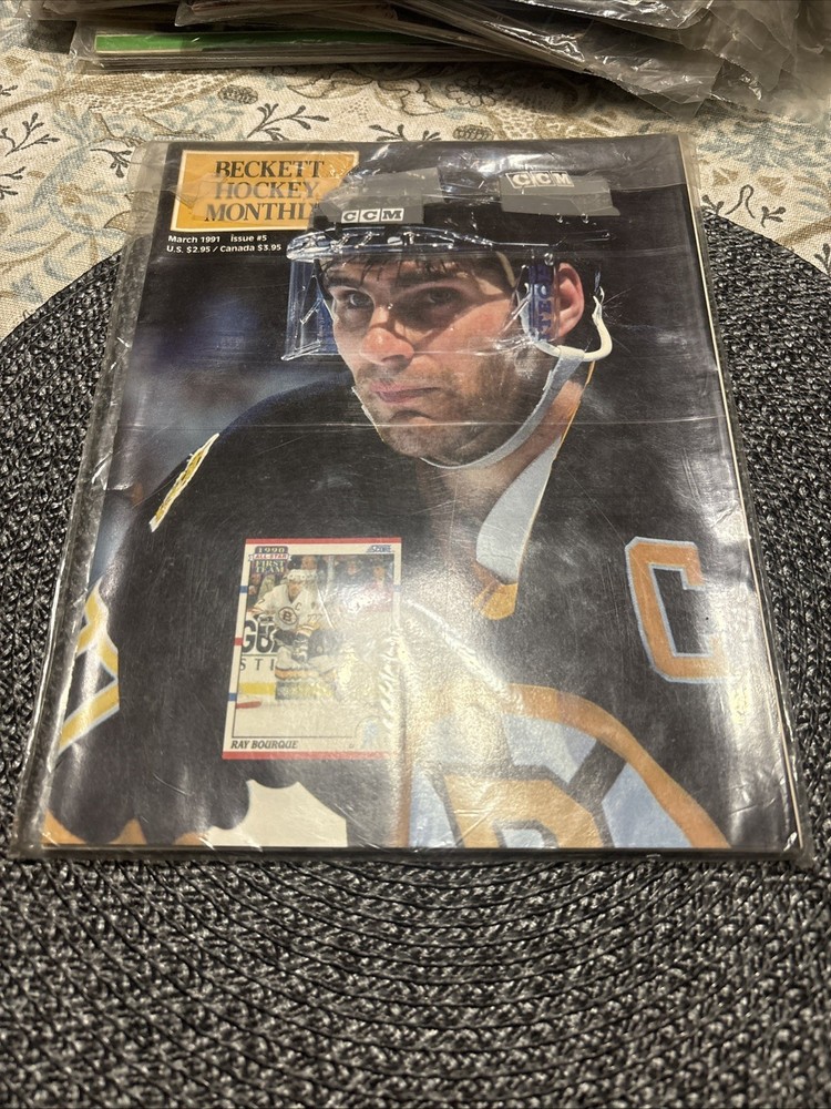 Beckett Hockey Monthly March 1991 #5 Ray Bourque Front, Mike Bossy Back