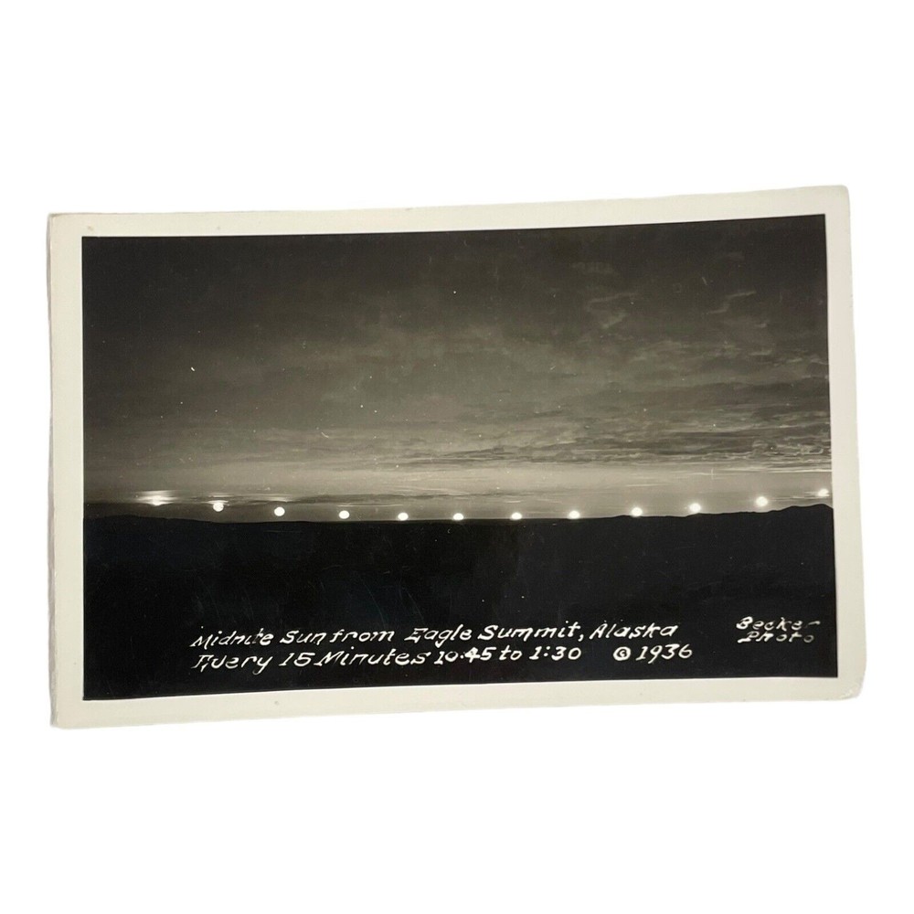Alaska RPPC Midnight Sun Eagle Summit Every 15 Minutes 1936 Photo Post Card