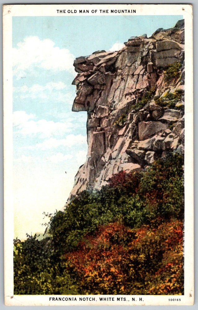 Vtg Postcard Old Man Of The Franconia Notch, NH 1930s