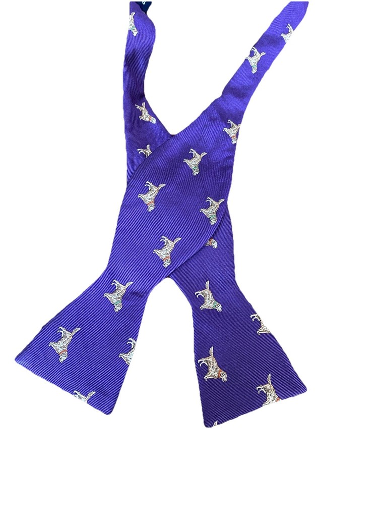 Bow Tie Self Tie Men’s Purple Adjustable Retriever Dog Silk Preppy Southern Prom