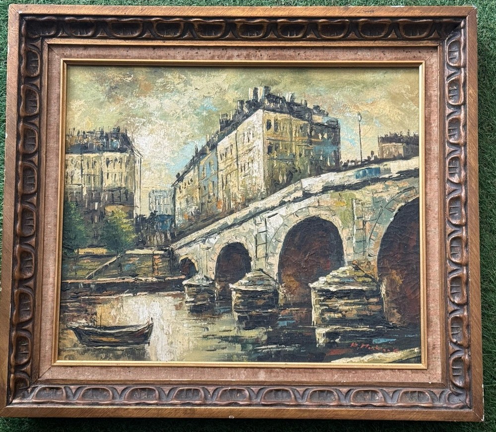 oil painting framed vintage