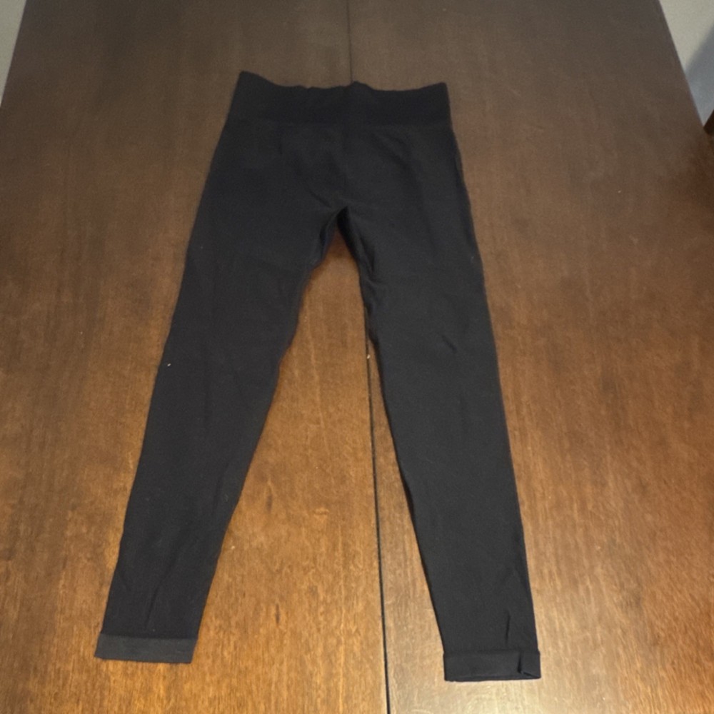 Women's Solid Black Ankle Leggings Stretch Regular Solid Pattern Casual Occasion