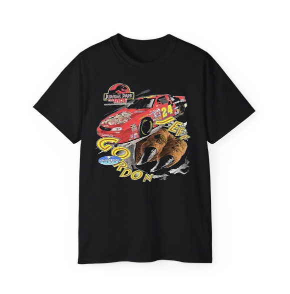 Vintage 1997 Jeff Gordon NASCAR Jurassic Park Ride T-Shirt