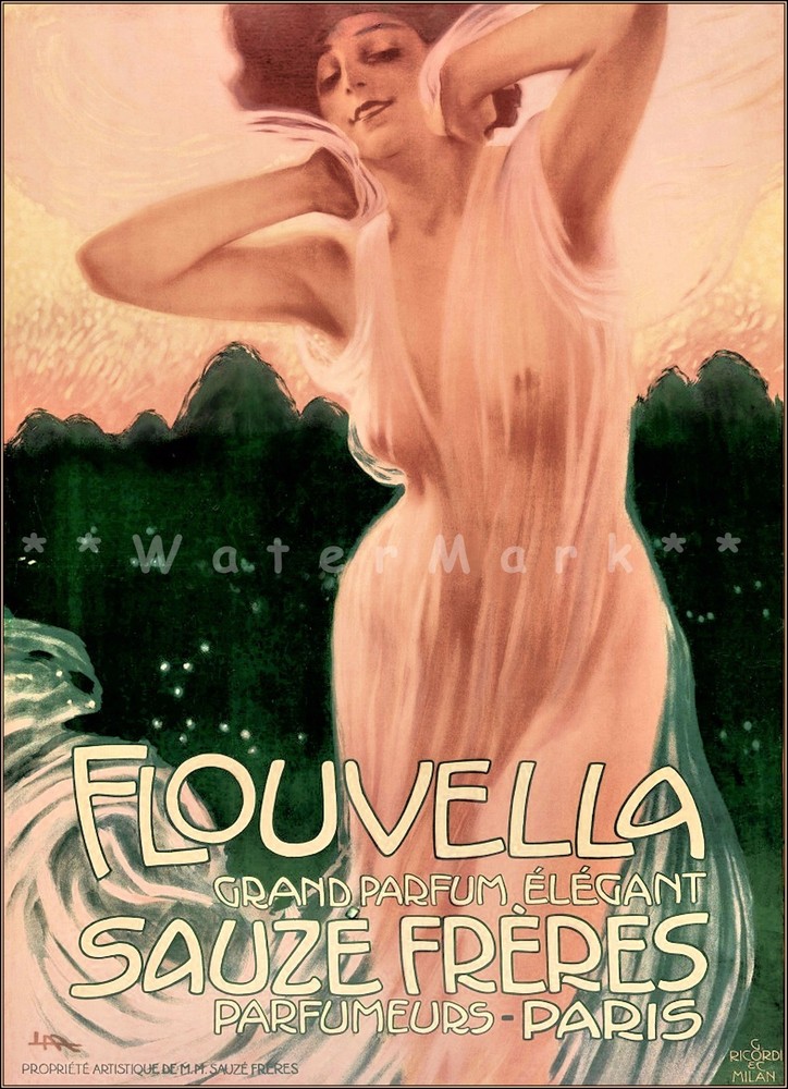 Perfume Paris France 1904 Perfumers Flouvella Sauze Freres French Vintage Print