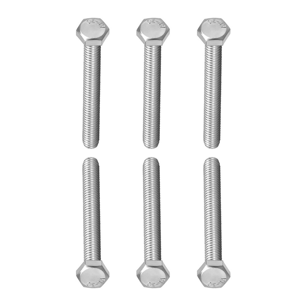 M8x100mm(DxL) 6Pack 304 Stainless Steel Hexagon Head Cap Bolts Screws