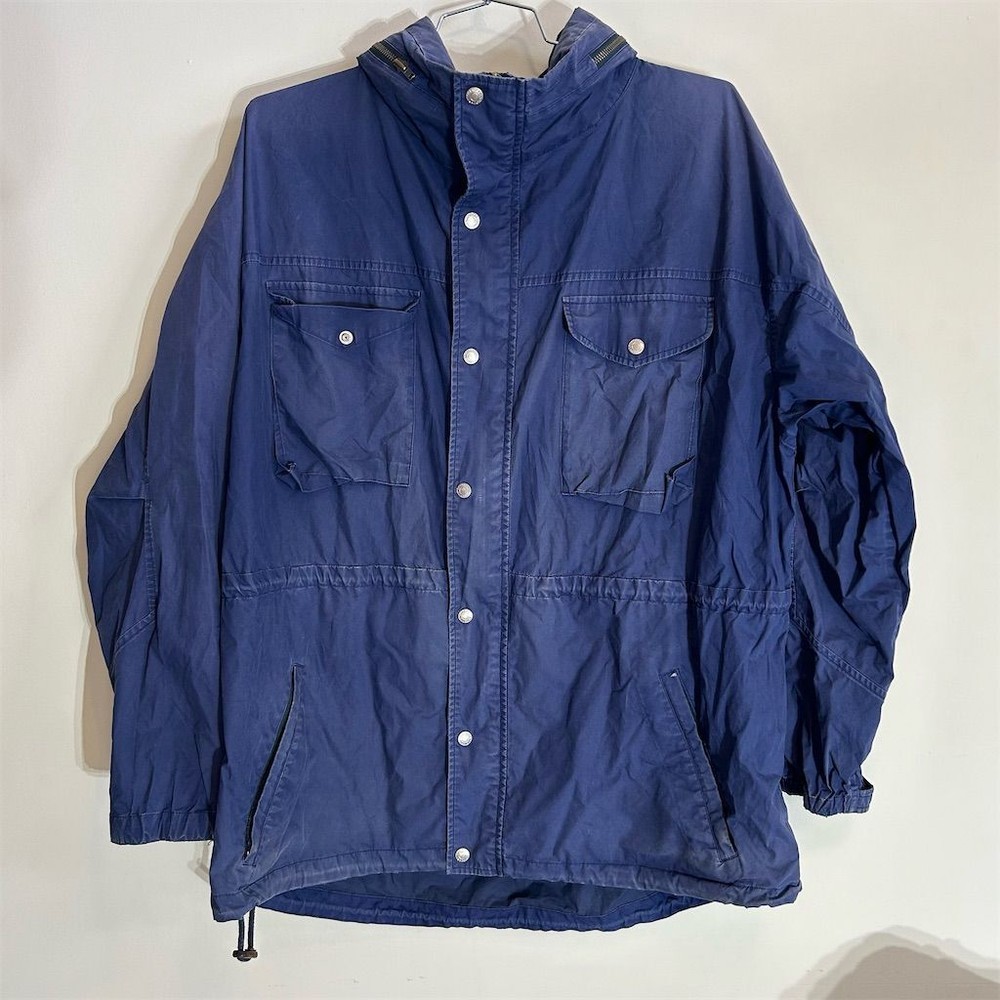 Polo Sport Ralph Lauren Men's XL Blue Hooded Parka Jacket Zip Pockets Distressed