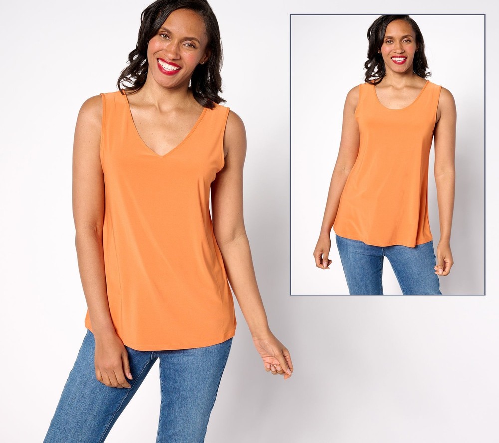 Women with Control Women's Top Plus Sz 1X Como Jersey Front to Orange A640459