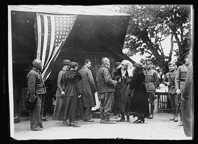 Photo:Bucharest Romania Queen of Roumania Red Cross Refugee Camp 1919