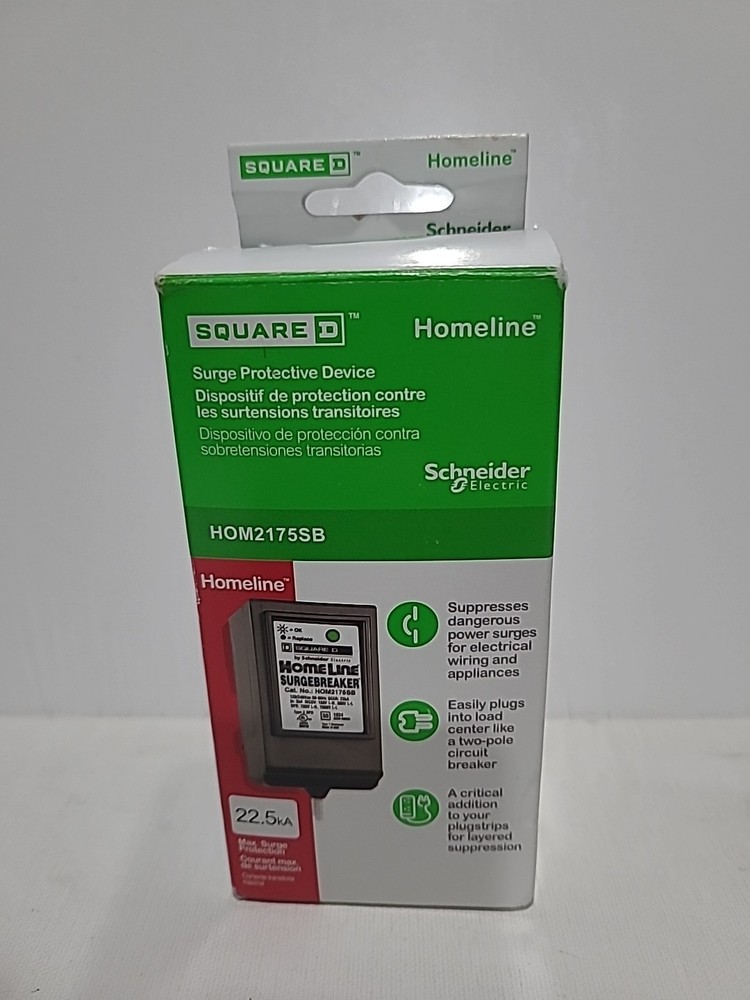 Square D HOM2175SB Homeline Surgebreaker 2-Pole 120/240 V 22.5kA Surge Protector