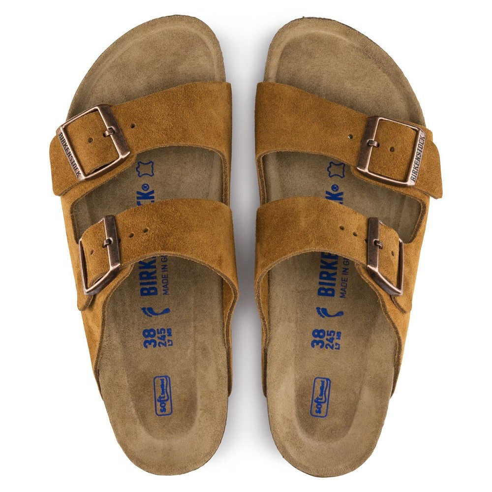 Birkenstock Arizona Soft Footbed Suede Leather Sandals - Mink