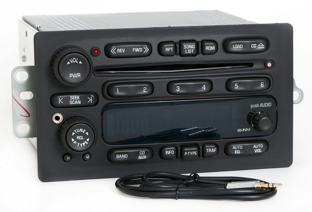 UNLOCKED 03-05 Chevy GMC Truck AMFM 6 Disc CD Radio w Aux Input & Cable 10357886