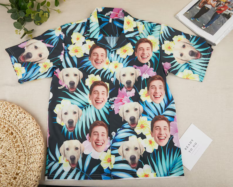 Custom Face Photo Personalized Hawaiian Shirt Funny Aloha Beach Gift
