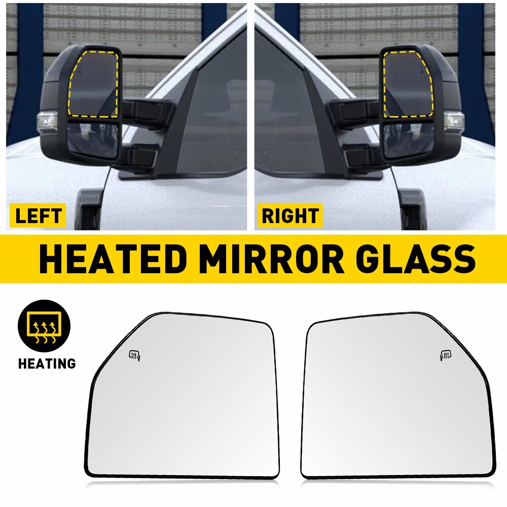 Pair Driver & Side Passenger Mirror Glass Heated For 2015-2020 Ford F150 Backing