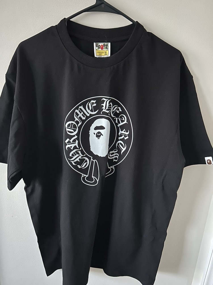 Bape Chrome Hearts T-Shirt White, Size L