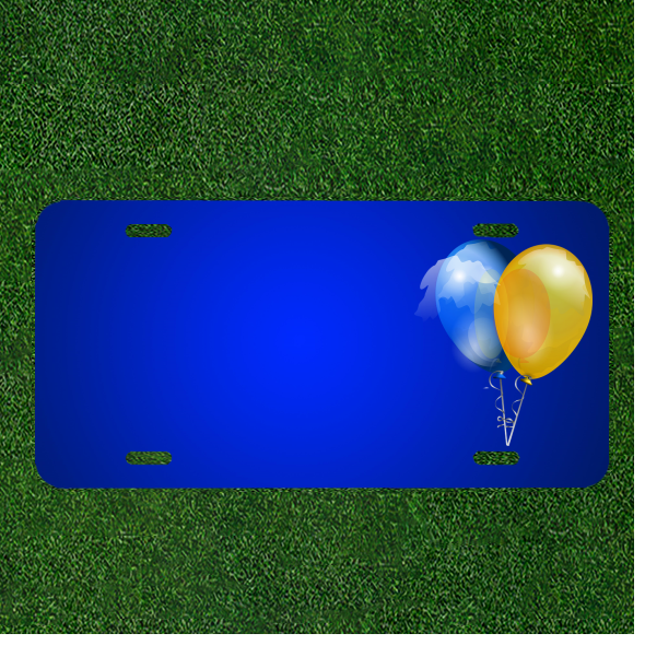 Create a Custom License Plate with Personalized Names and Helium Balloons for Parties