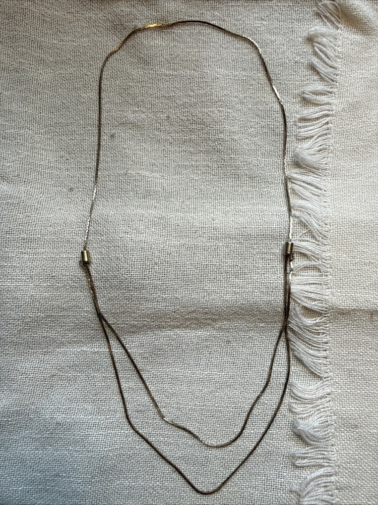 #3 Vintage Multi-Strand Slider Necklace – Silver-Tone Adjustable Layered Chain