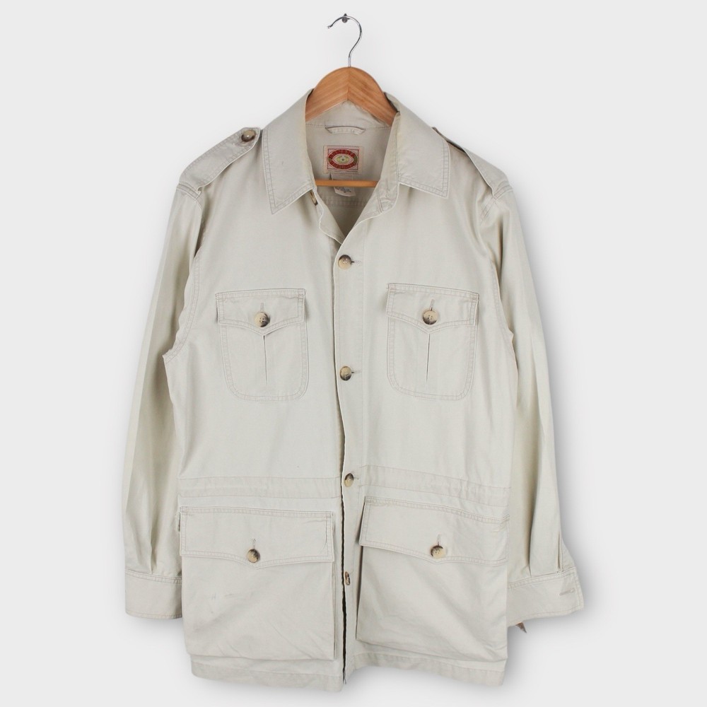 Vintage Banana Republic Safari Jacket Men’s M Khaki Utility Coat Expedition