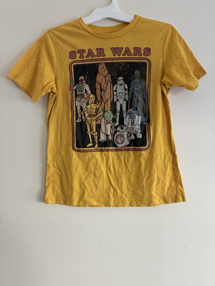 Star Wars Kid Boys Characters Graphic Cotton Blend Crewneck T-Shirt Yellow 10/12