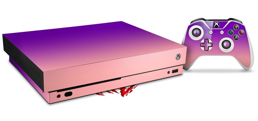 Skin Set for XBOX One X Smooth Fades Pink Purple