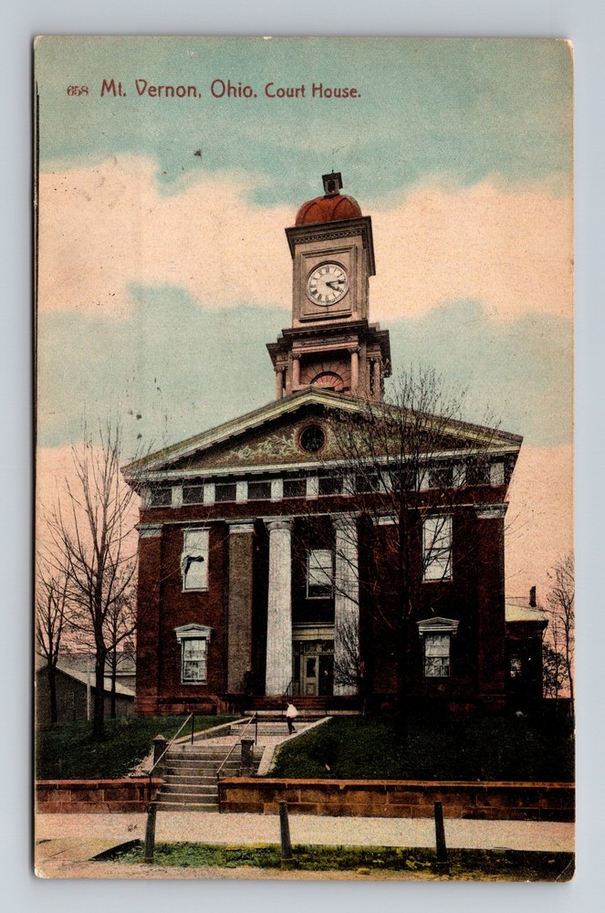 Mt. Vernon, OH-Ohio, Court House Vintage c1907 Postcard
