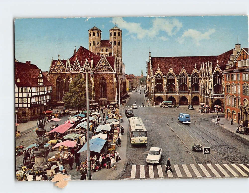 Postcard Altsrtadtmarkt Braunschweig Germany