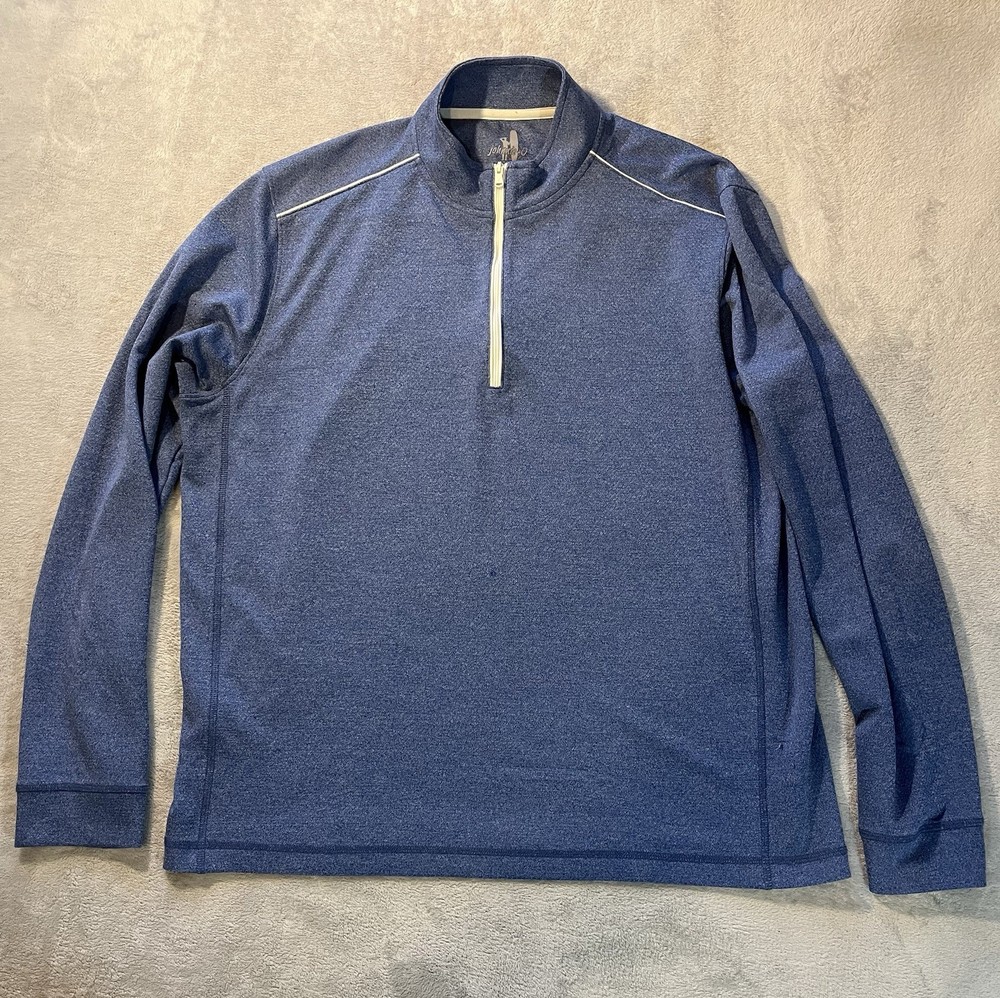 Johnnie O Shirt Mens Large (L) Blue Soft Shell 1/4 Zip Golf Performance READ