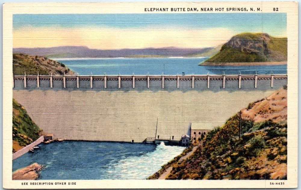 Postcard - Elephant Butte Dam, Near Hot Springs, New Mexico, USA