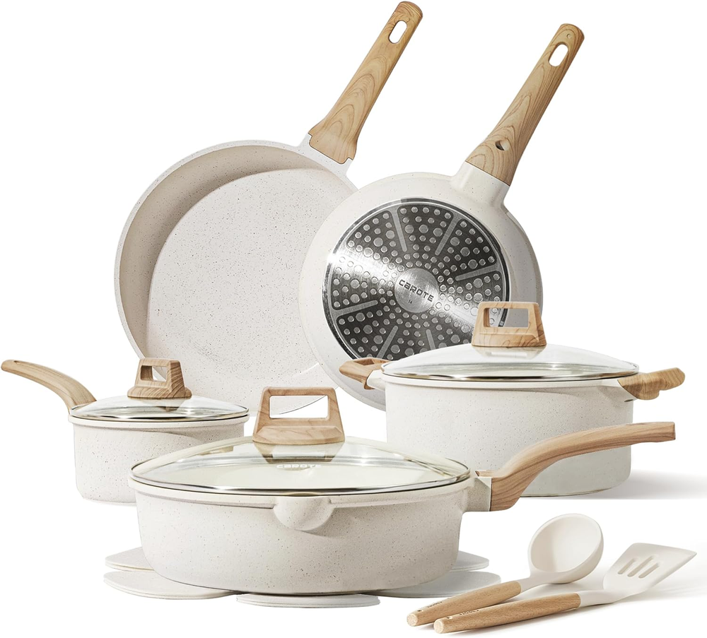 Nonstick 14-Piece Cookware Set with Free US Shipping for Kitchen