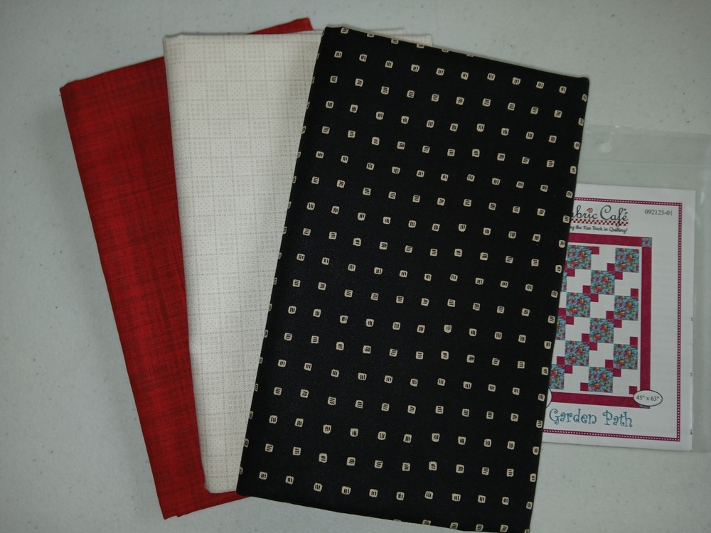 Lot 3 yd quilt kit w/pattern Fabric Cafe focus light dark QSQ free ship HTF