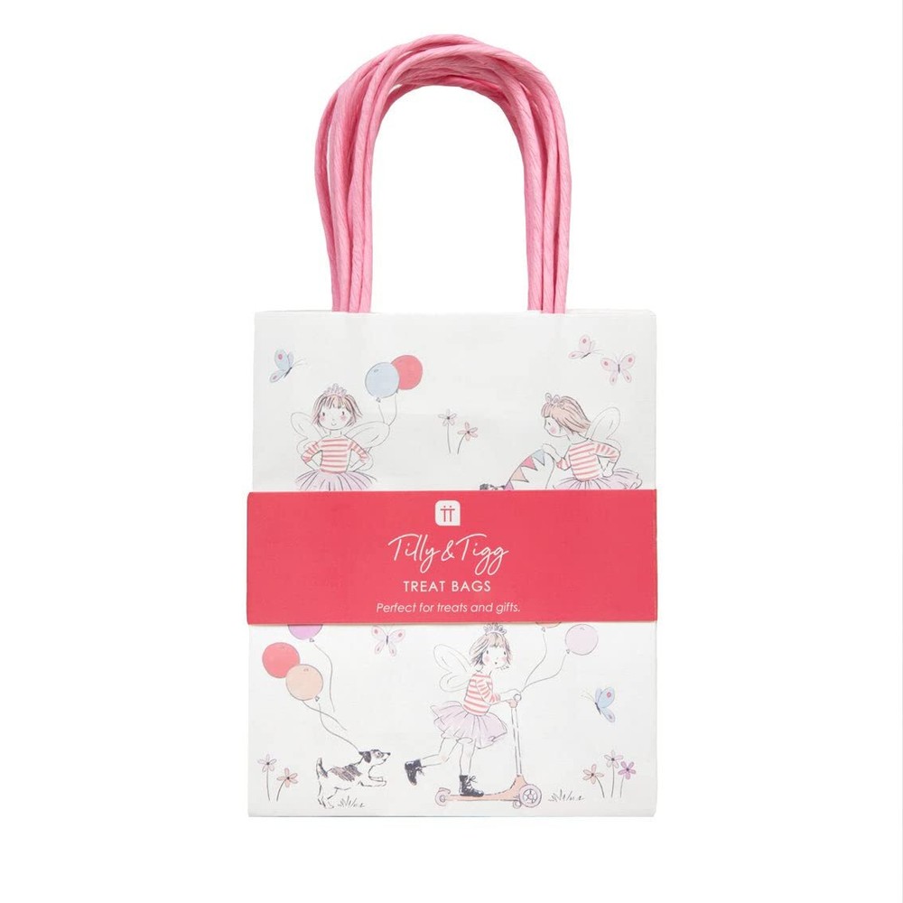 Pink Party Bags for Girls with Handles | Kids Paper Loot Treat Bags for Cake,...